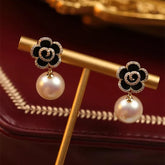 Black rose earrings (Code:- ER-KO-5 , US-138 , CC150)